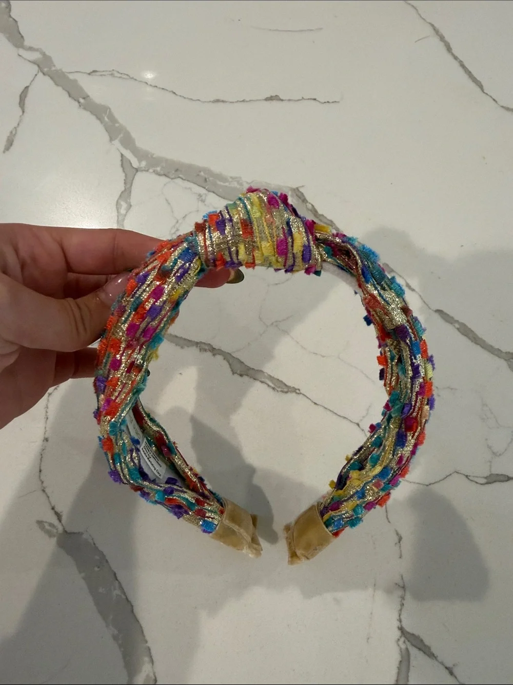 Frog Sac Gold Confetti Knotted Headband